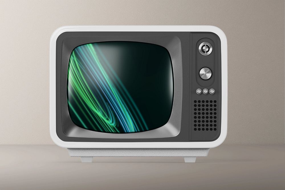 Retro TV screen editable mockup