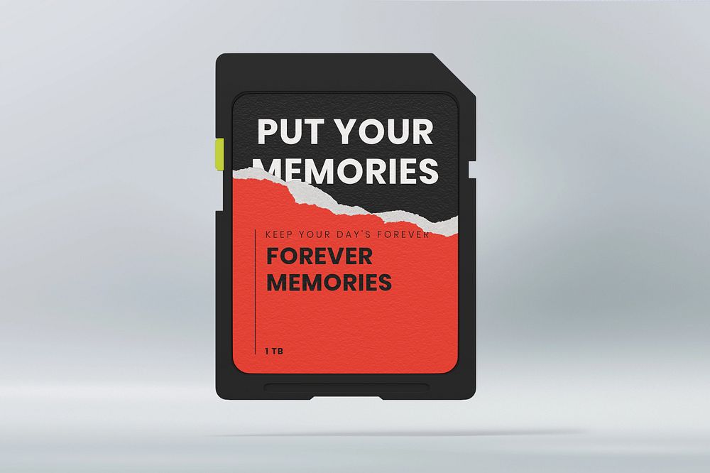 Memory card editable mockup, digital product design