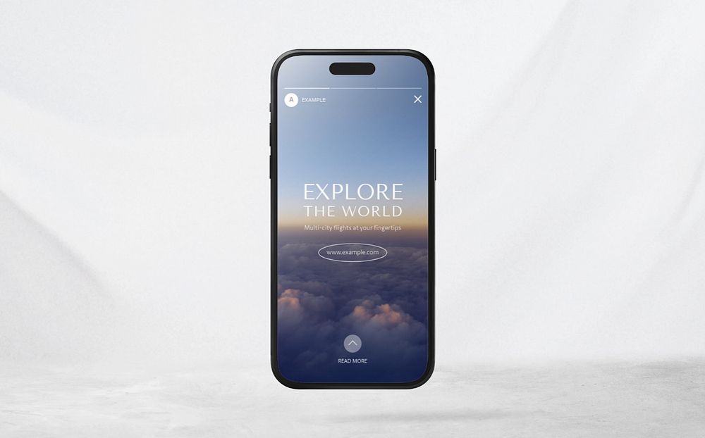 Mobile phone screen editable mockup