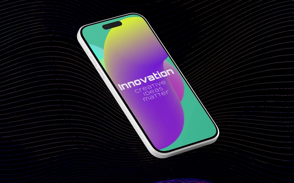 Mobile phone screen editable mockup