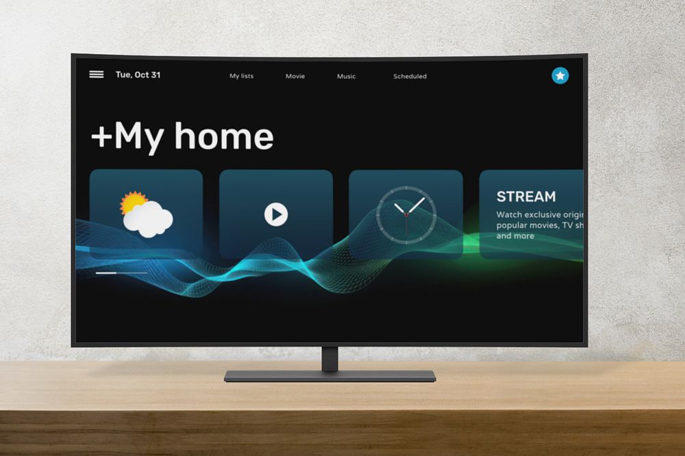 Smart TV screen editable mockup