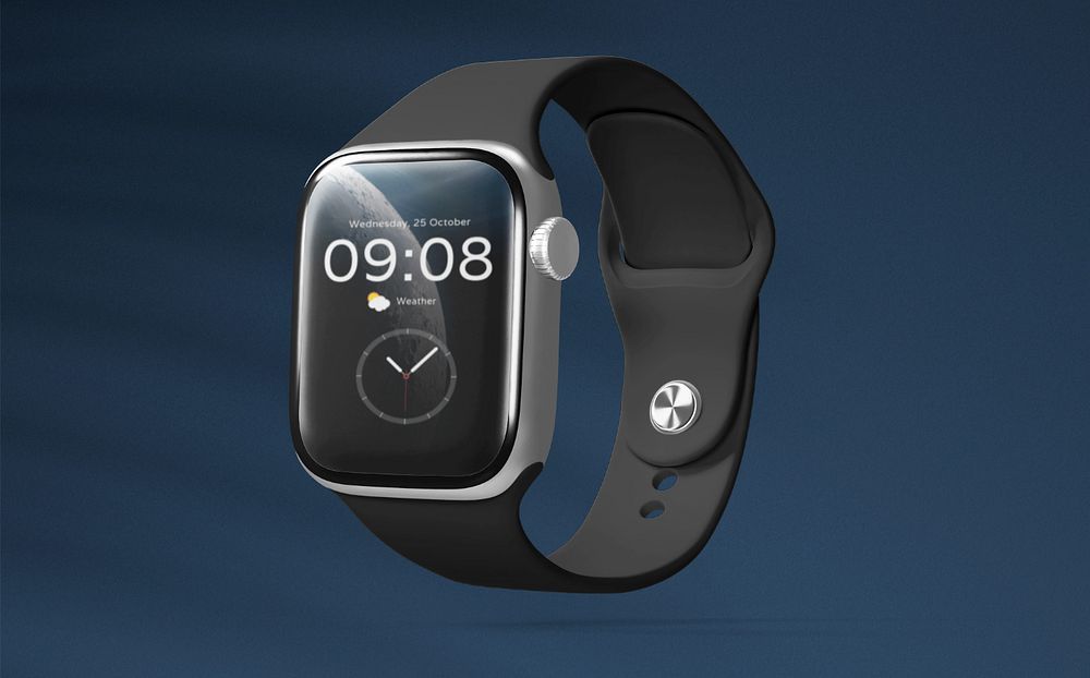 Smartwatch screen editable mockup, digital device