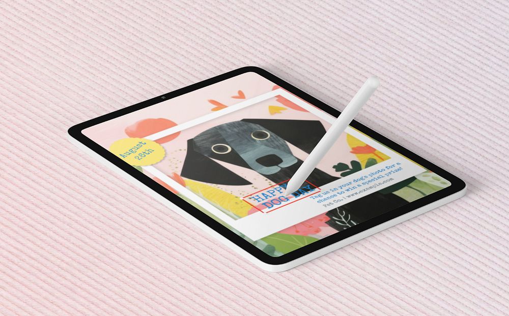 Tablet screen editable mockup