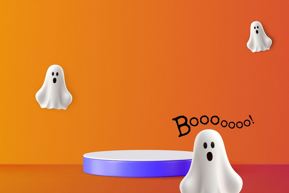 3D Halloween product backdrop editable mockup