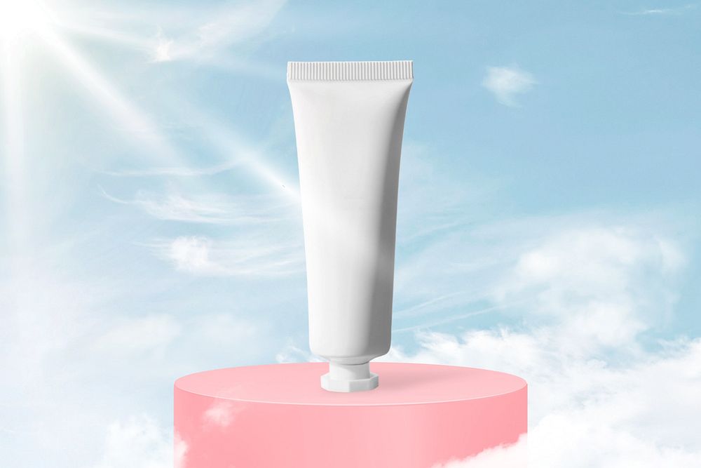 White skincare tube editable mockup