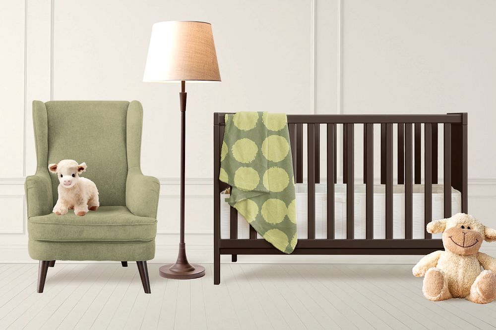 Aesthetic baby room editable mockup, home interior