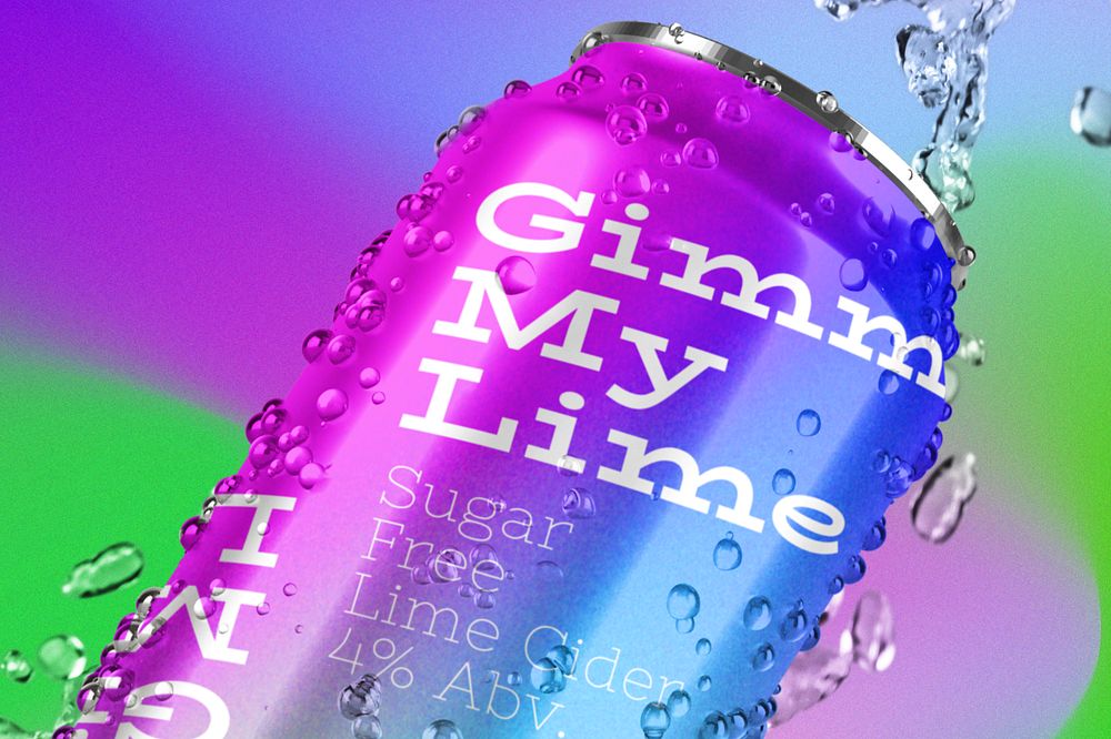 Soda can editable mockup, beverage packaging