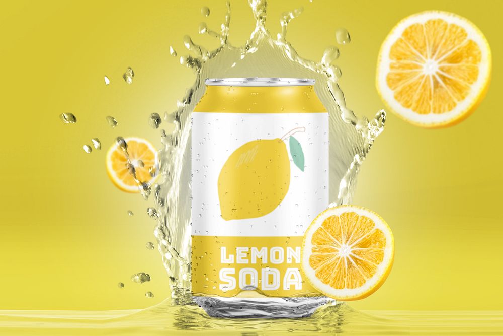 Editable lemon soda, food business remix