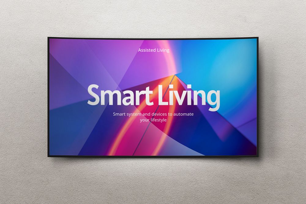 Smart TV screen editable mockup