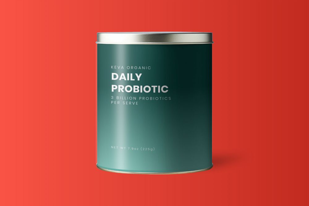 Food tin, product packaging mockup