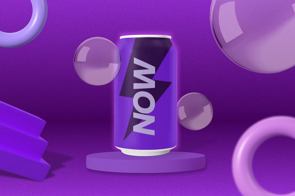 Soda can, futuristic product mockup