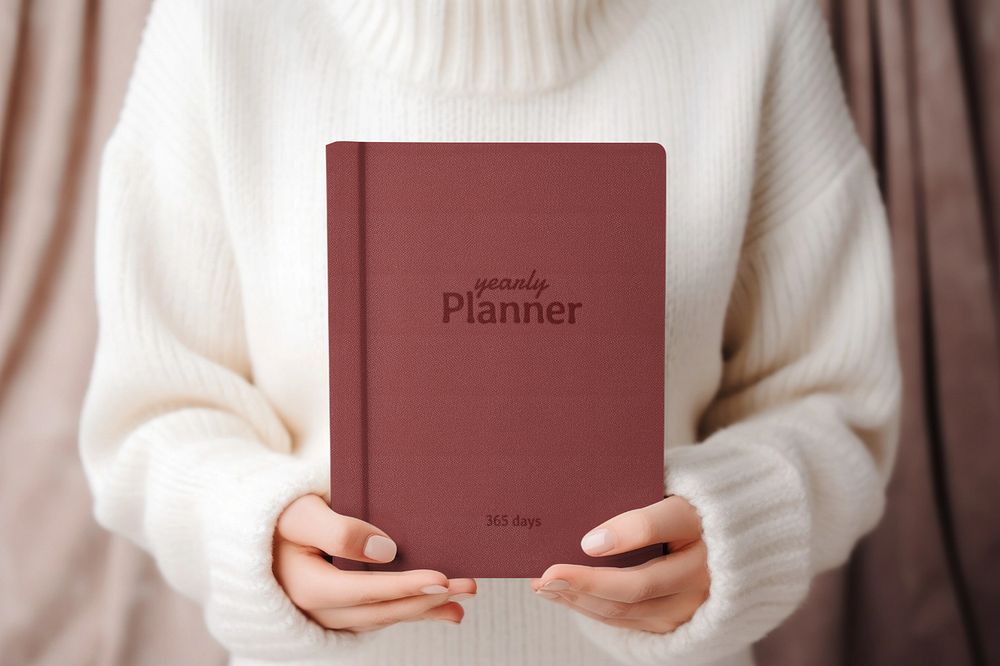 Journal planner notebook editable mockup 