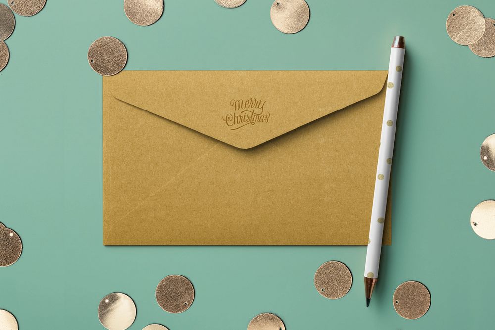 New Year envelope editable mockup 