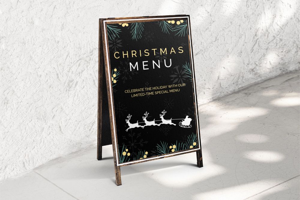 A-frame cafe sign editable mockup 