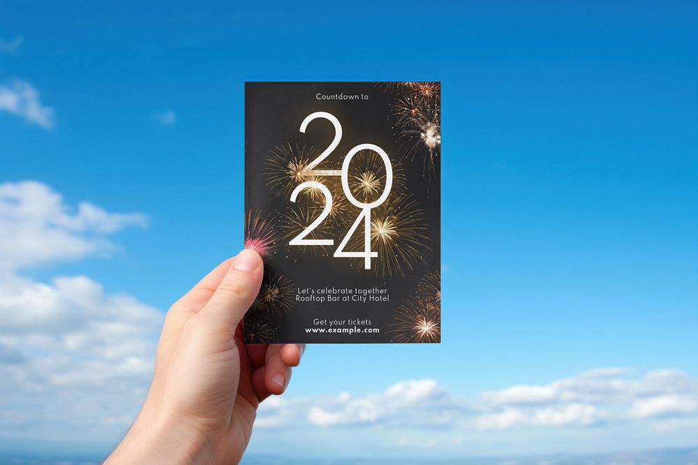 Invitation card editable mockup, festive design 