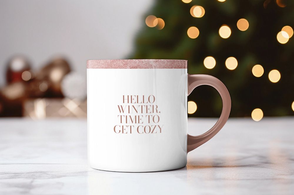 Christmas coffee mug editable mockup 