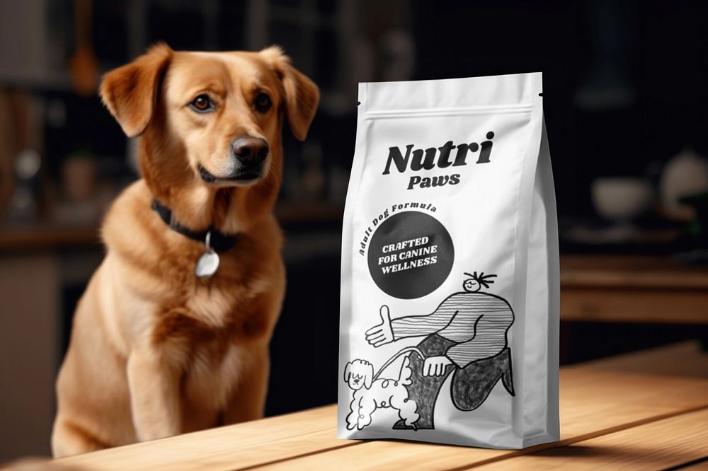 Dog food bag editable mockup