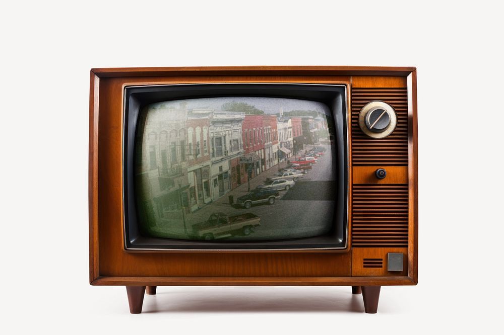 Vintage television screen editable mockup