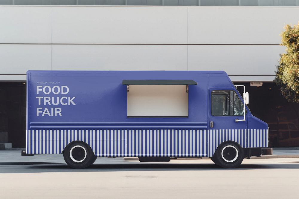 Food truck editable mockup, small business