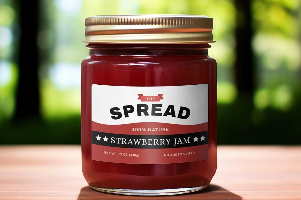 Jam jar editable mockup, food packaging