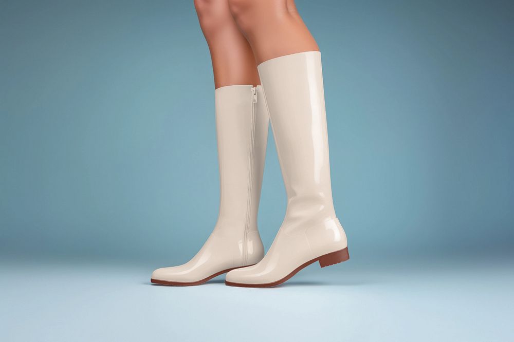 Knee-high boots editable mockup, apparel