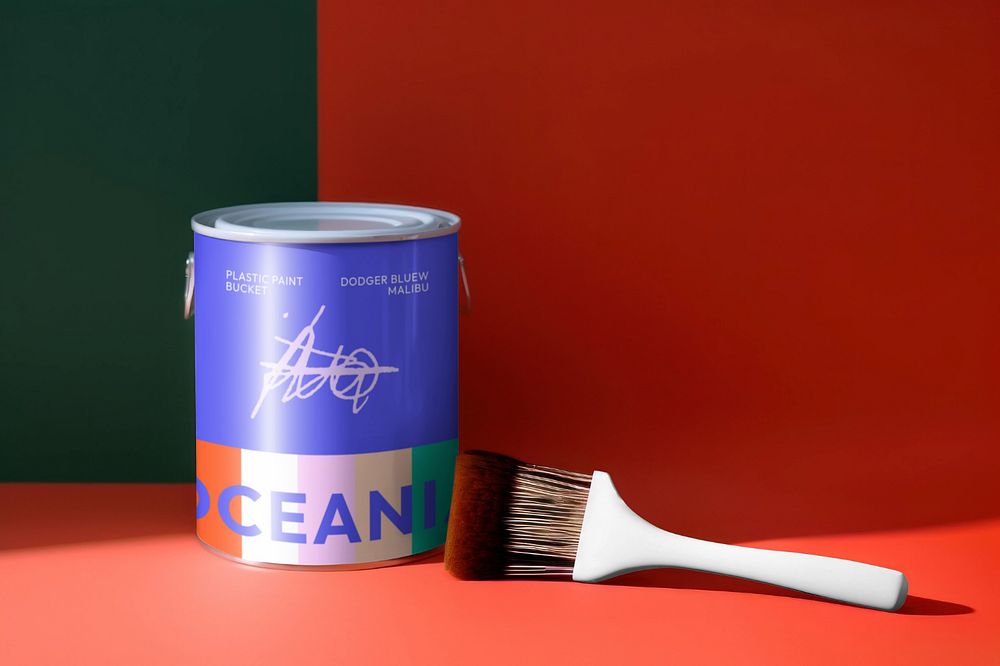 Paint bucket editable mockup