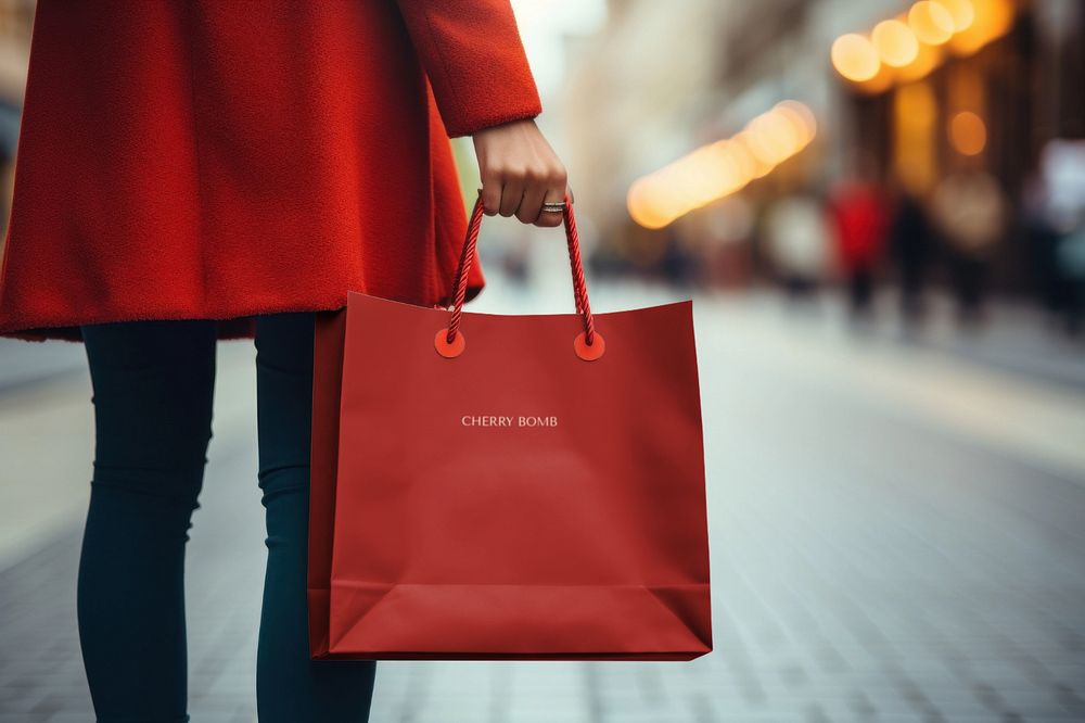 Shopping bag editable mockup