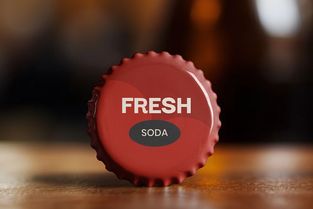 Beer bottle cap editable mockup