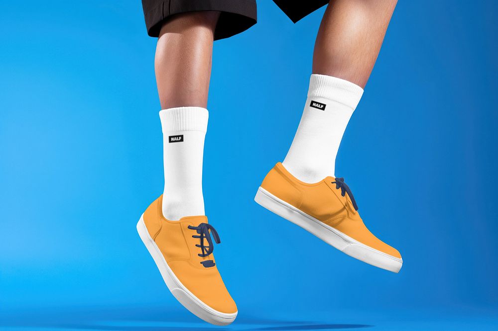 Canvas sneakers editable mockup, apparel