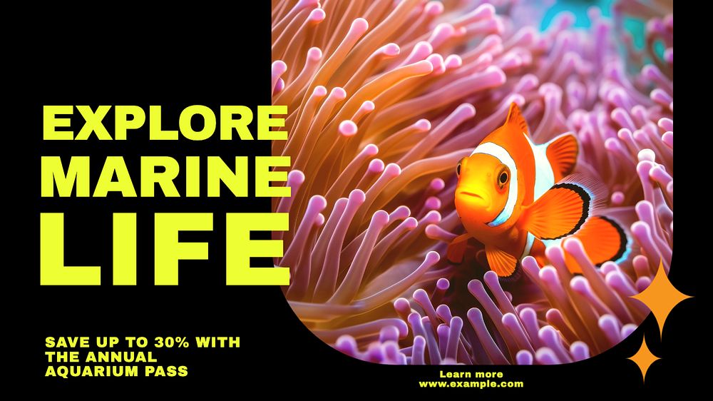 Explore marine life blog banner template