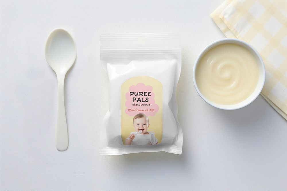 Baby wipe label mockup, editable design