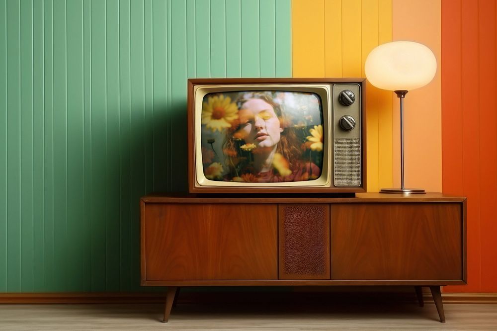 Vintage TV screen mockup, editable design