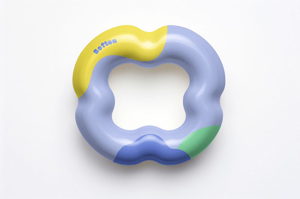 Baby silicone teether mockup, editable design