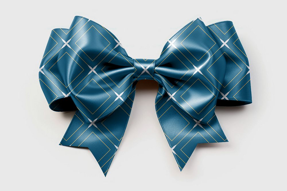 Blue bow mockup, editable design