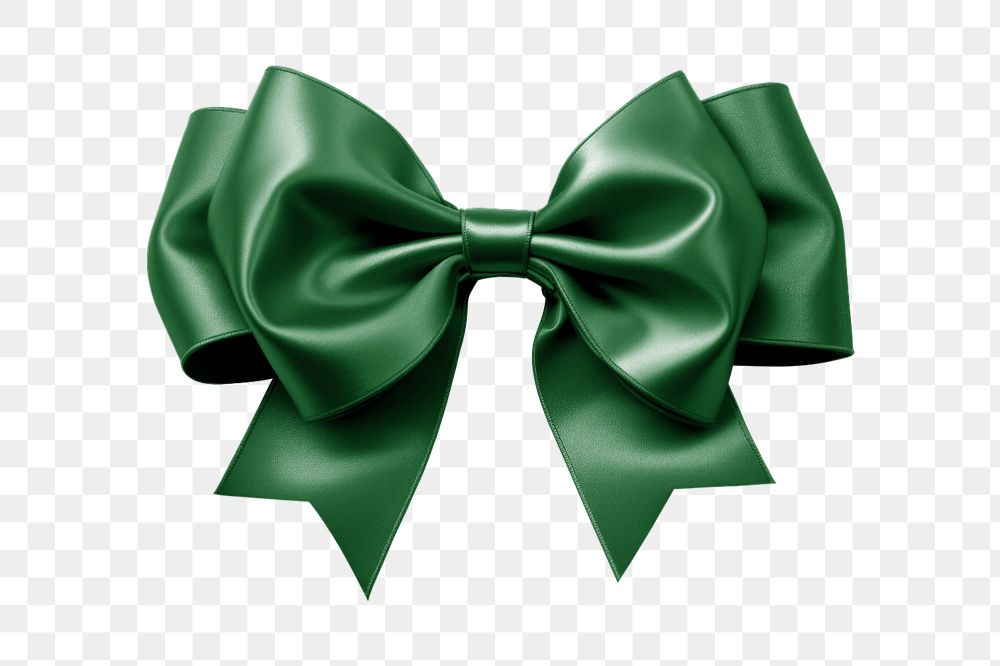 Green bow png mockup, editable design