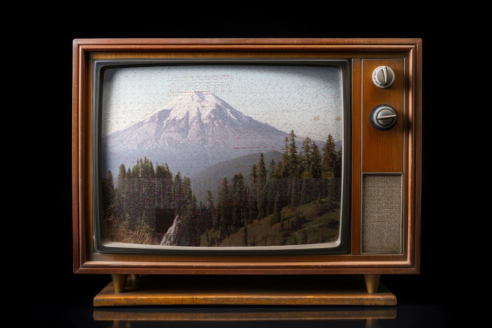 Vintage TV screen mockup, editable design