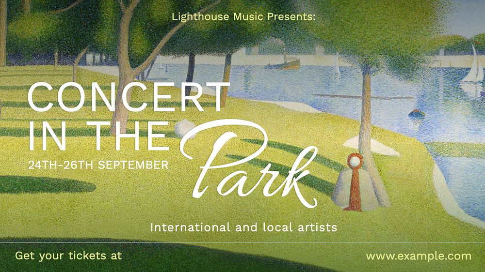 Park concert blog banner template