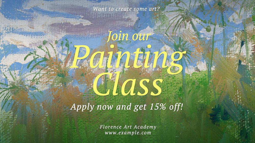 Painting class blog banner template