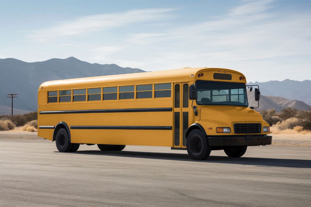 School bus mockup, editable design