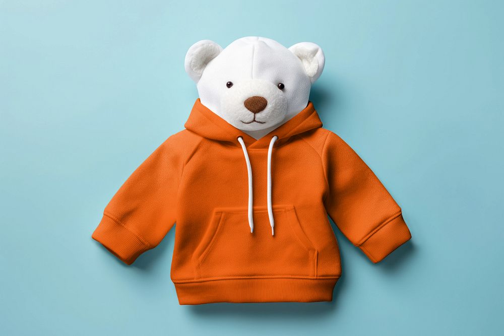 Kid's orange hoodie mockup, editable design