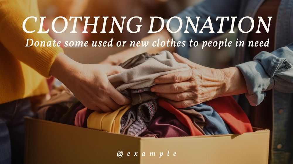 Clothing donation blog banner template