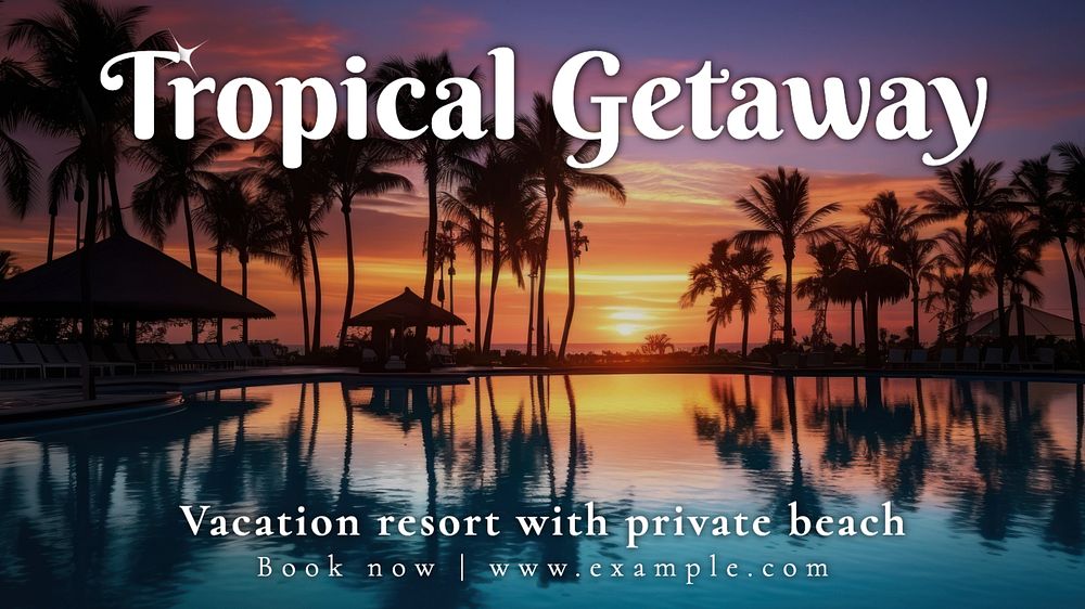 Tropical getaway blog banner template