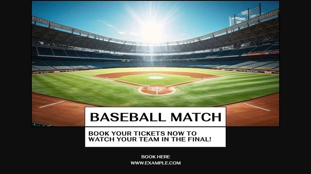 Baseball match blog banner template, editable design