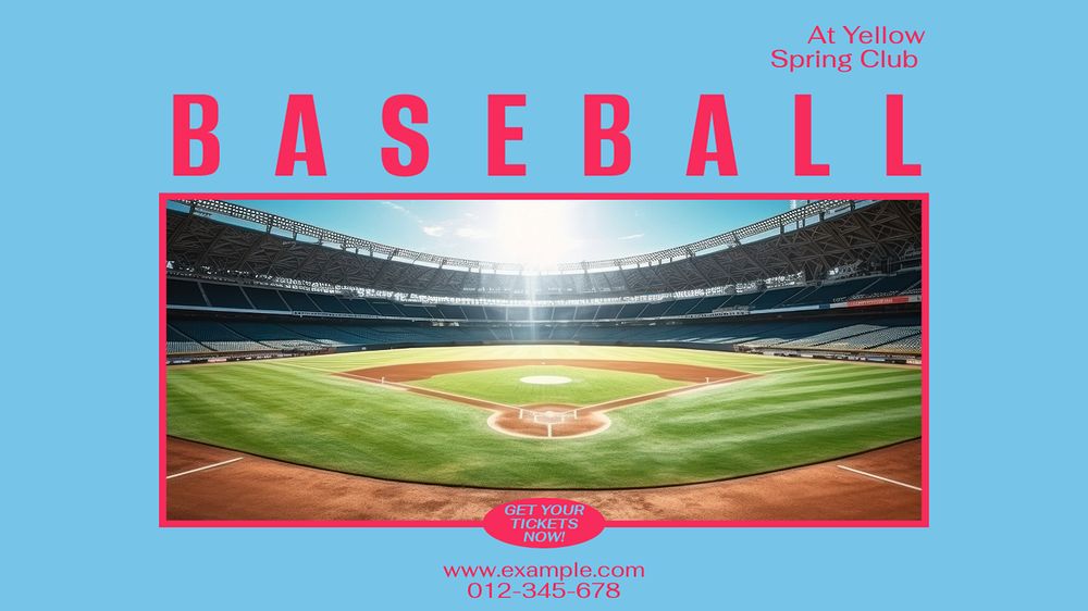 Baseball match blog banner template, editable design