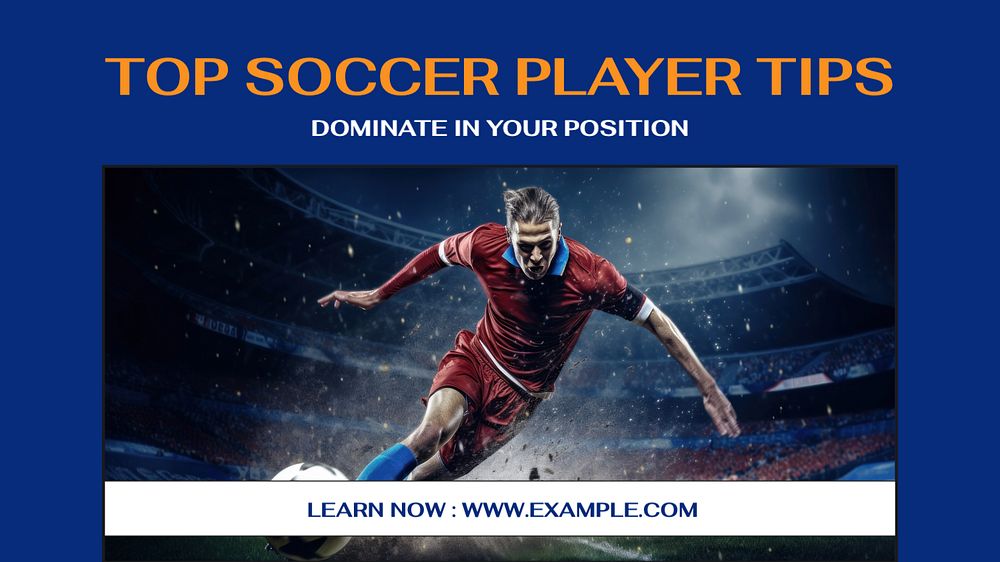 Soccer player tips blog banner template, editable design