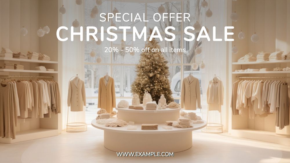 Christmas sale blog banner template, editable text