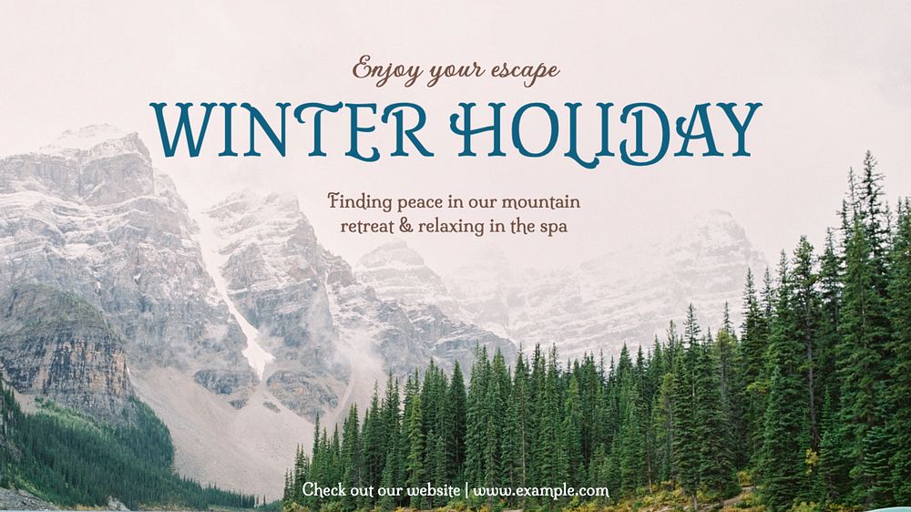 Winter holiday blog banner template, editable text