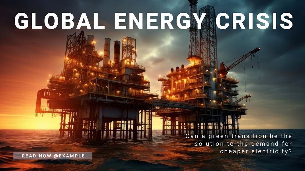 Global energy crisis blog banner template, editable text