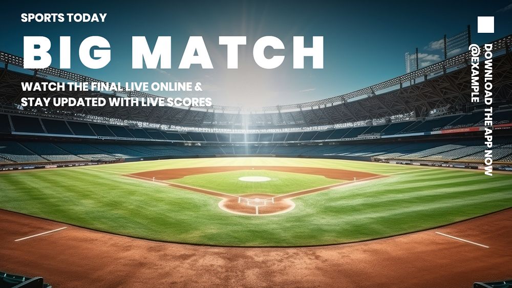 Live big match blog banner template, editable text