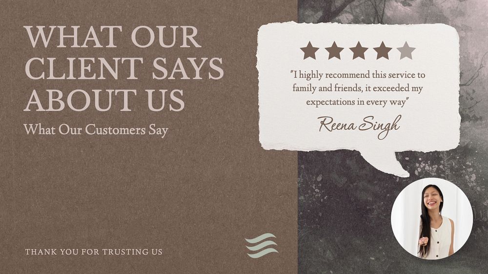 Client review  blog banner template, editable text